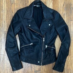 Zara Midnight Black Leather Jacket